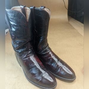 Lucchese Boots men's size 8.5D Black Cherry Leather Classic Western cowboy boots